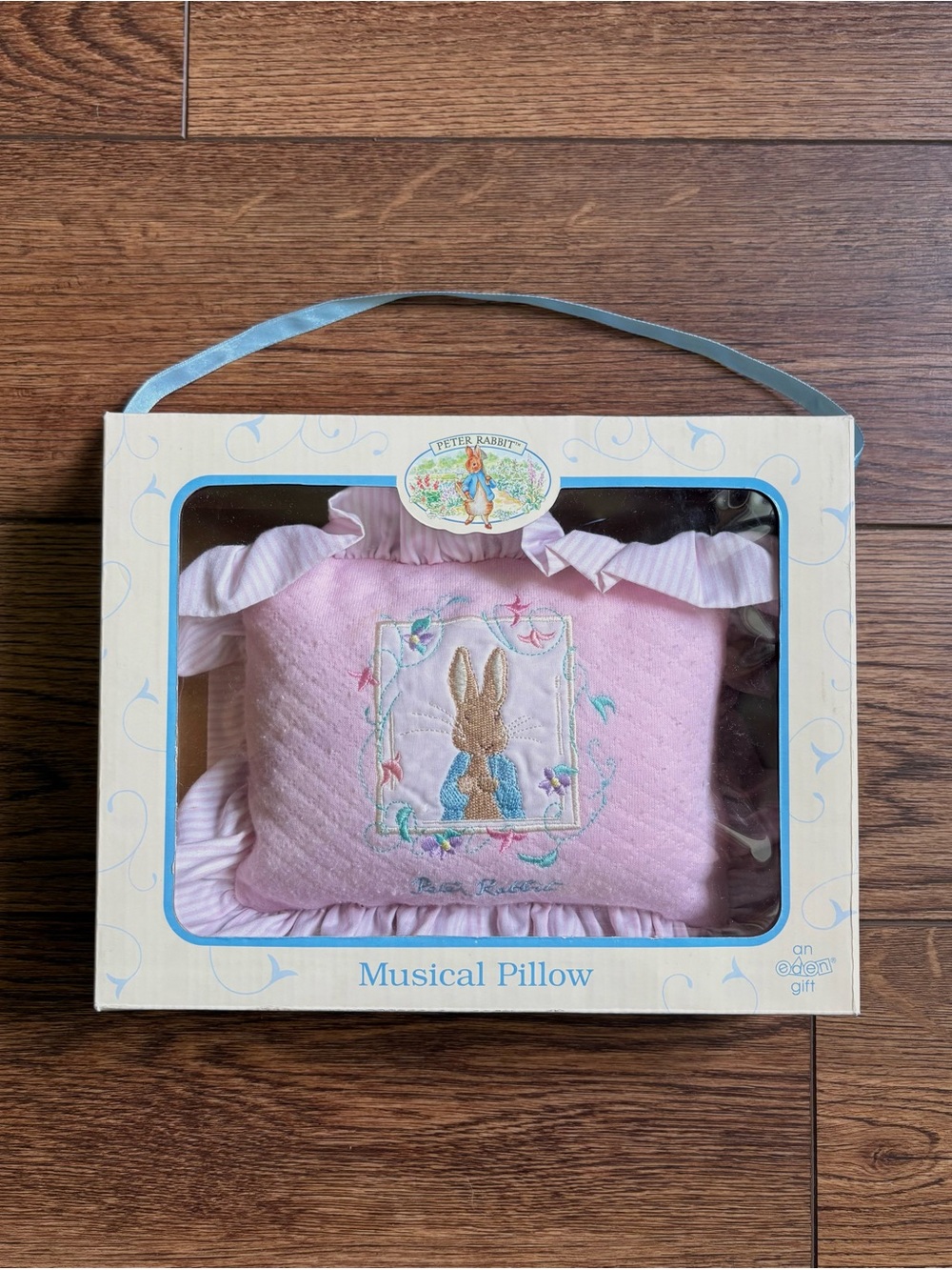 Vintage Peter Rabbit Beatrix Potter Pink Musical Pillow with Box
